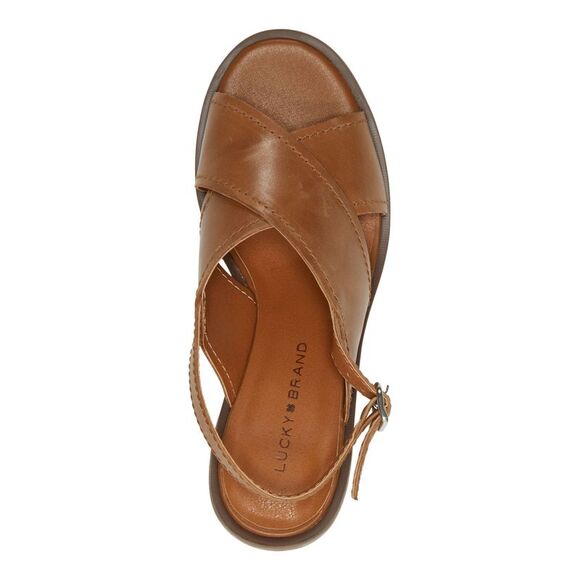 NWT LUCKY BRAND Womens Beige 1" Platform Delmie Leather Slingback Sandal 11 - Picture 3 of 5